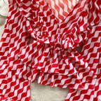 Cross V-neck Pattern Printed Top