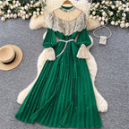 Courtly Layered Ruffled Lace Dress