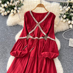Bohemian Style Fringed Embroidery Dress