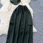 Drawstring T-shirt & Skirt Chic 2Pcs