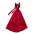 Backeless Lace-up Halter Dress