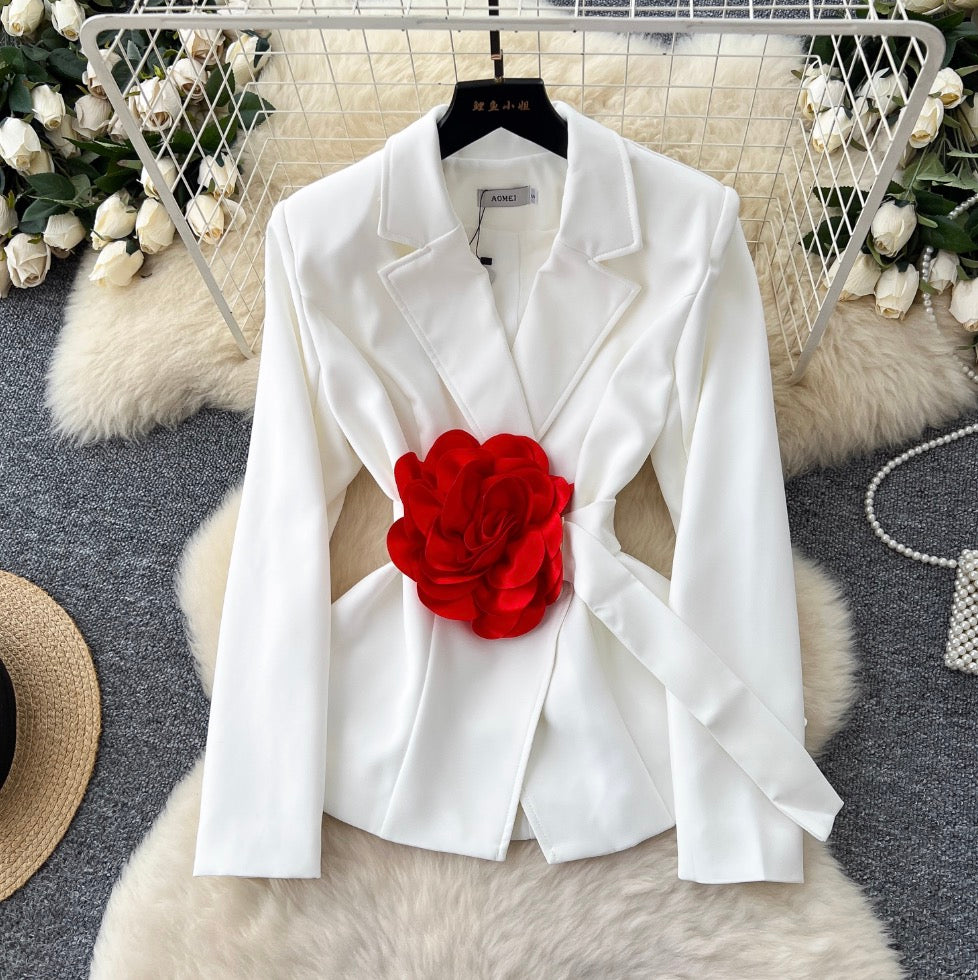 High-end 3d Flower OL Blazer