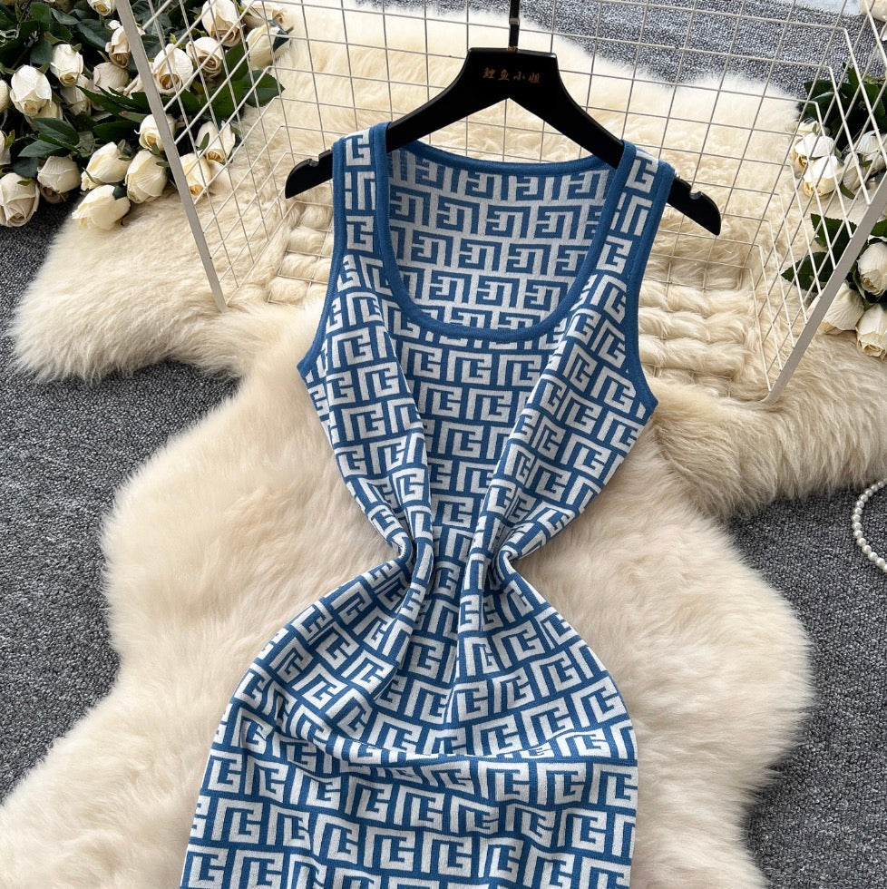 Niche Maze Printed Knitted Dress