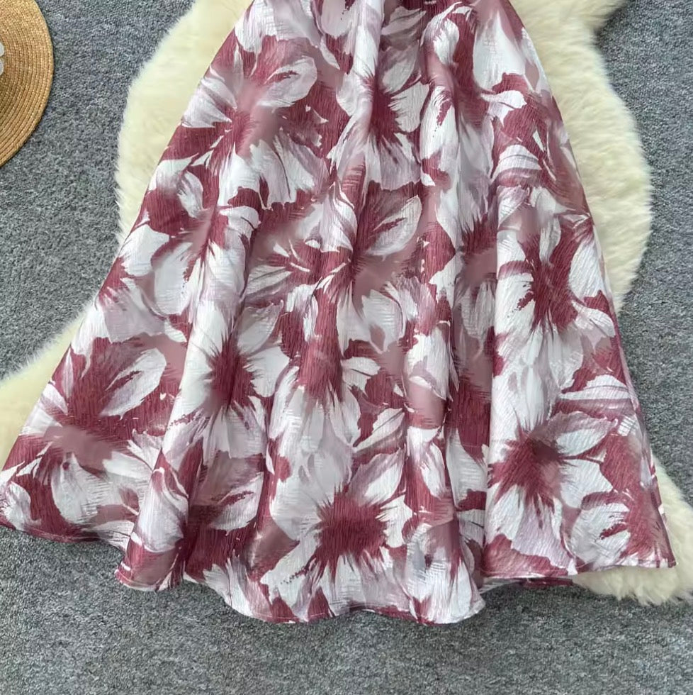 Floral Mesh Patchwork Shirt Dress