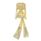 Bodycon Stand Collar Printed Dress