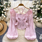 Sweetie Lace-up Chiffon Shirt