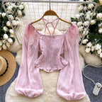 Sweetie Lace-up Chiffon Shirt
