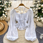 Sweetie Lace-up Chiffon Shirt