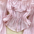 Sweetie Lace-up Chiffon Shirt