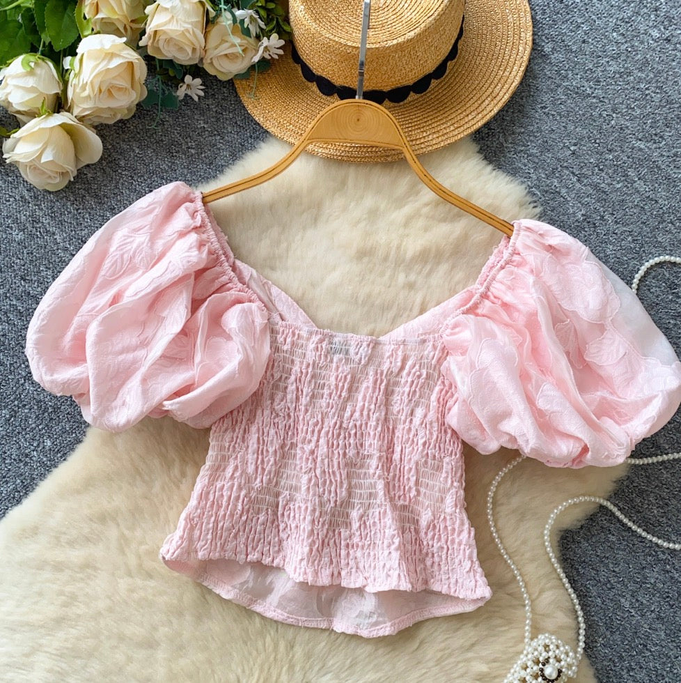 Sweetie Cross V-neck Jacquard Shirt
