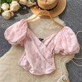 Sweetie Cross V-neck Jacquard Shirt