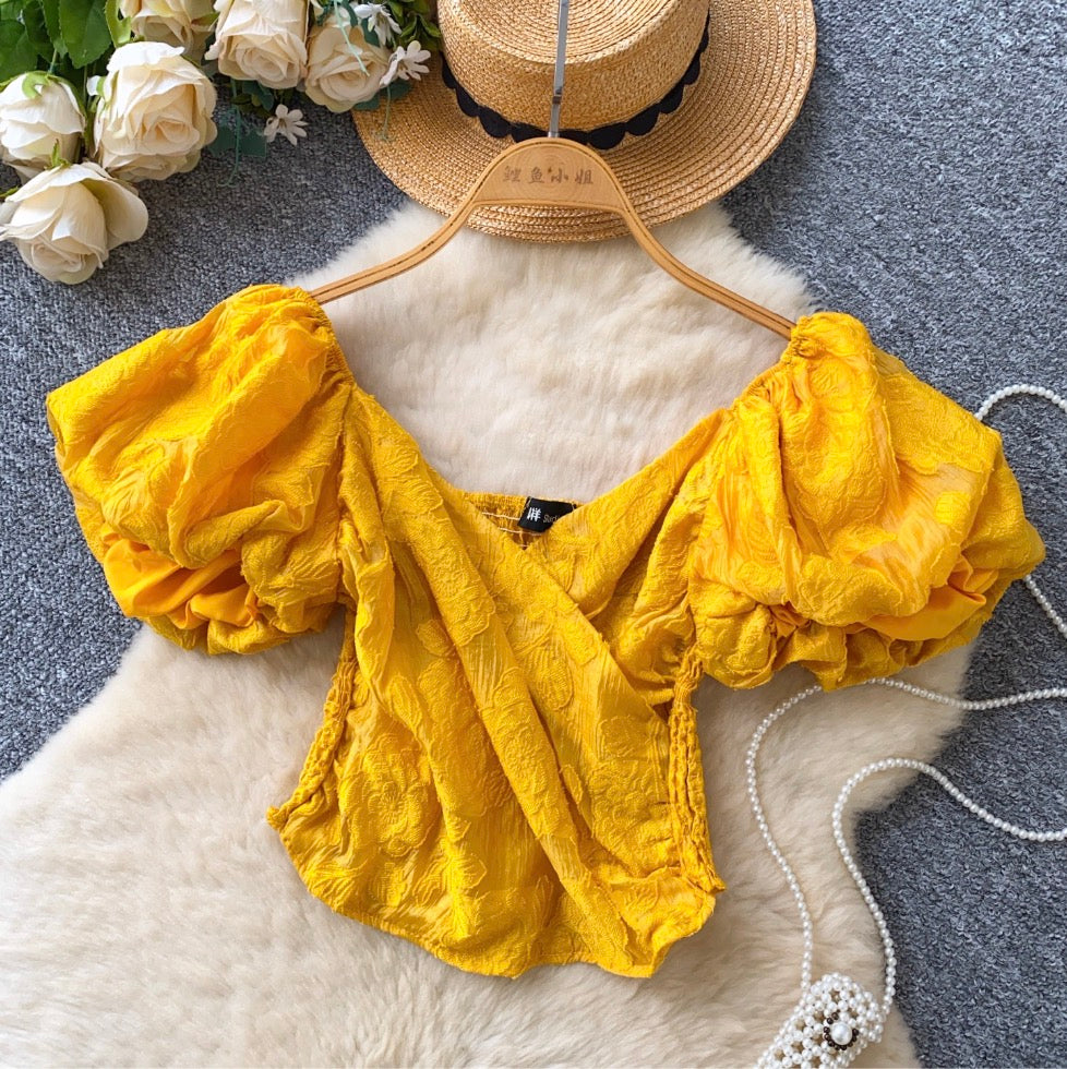 Sweetie Cross V-neck Jacquard Shirt