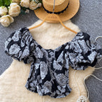 Sweetie Cross V-neck Jacquard Shirt
