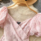 Sweetie Cross V-neck Jacquard Shirt