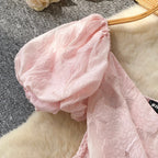 Sweetie Cross V-neck Jacquard Shirt