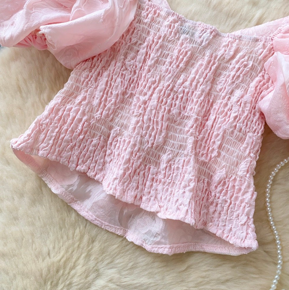 Sweetie Cross V-neck Jacquard Shirt