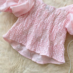 Sweetie Cross V-neck Jacquard Shirt