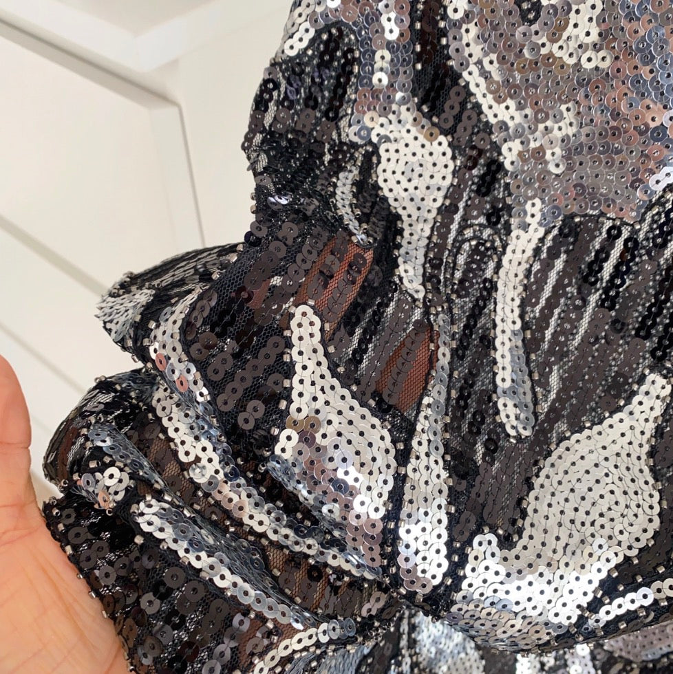 Chic Sequined Mesh Camisole Top