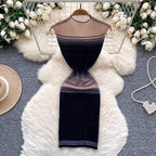 Color-blocking Striped Sleeveless Dress