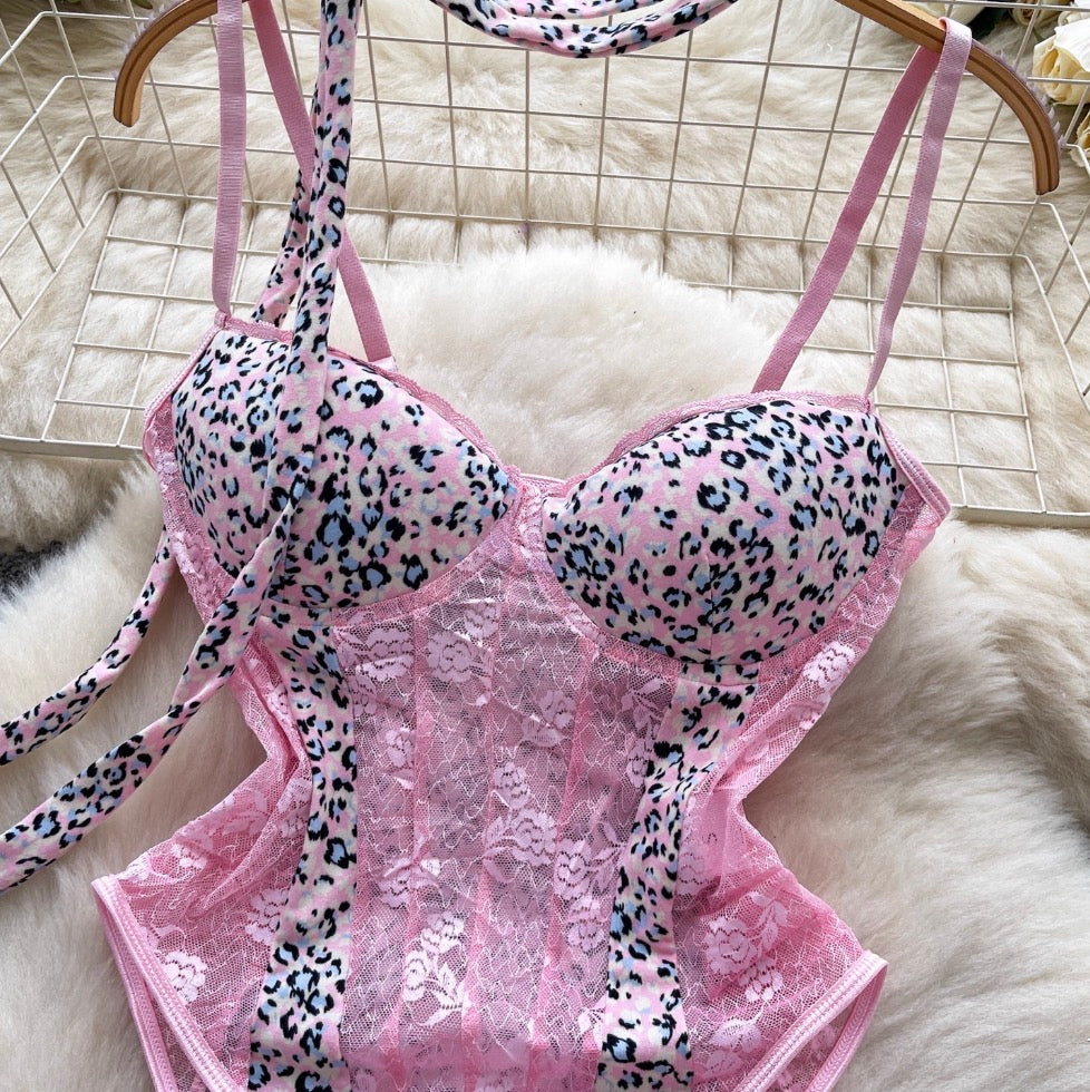 Sexy Leopard Print Fishbone Jumpsuit