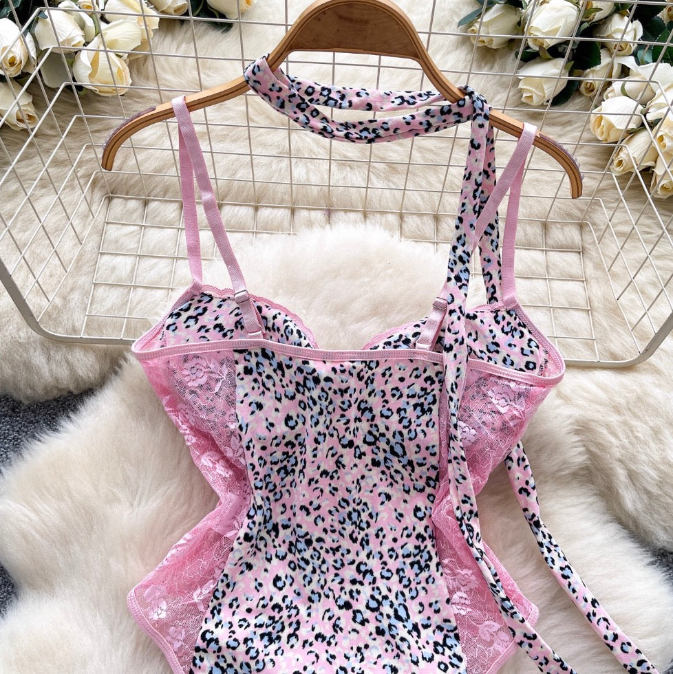 Sexy Leopard Print Fishbone Jumpsuit