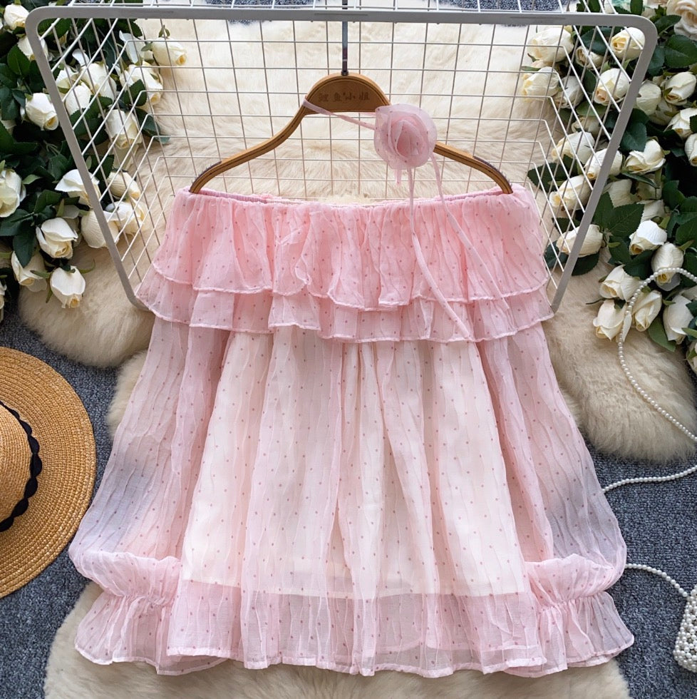Sweetie Polka Dot Chiffon Shirt