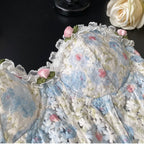 Sweetie Floral Embroidered Fishbone Top