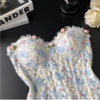Sweetie Floral Embroidered Fishbone Top