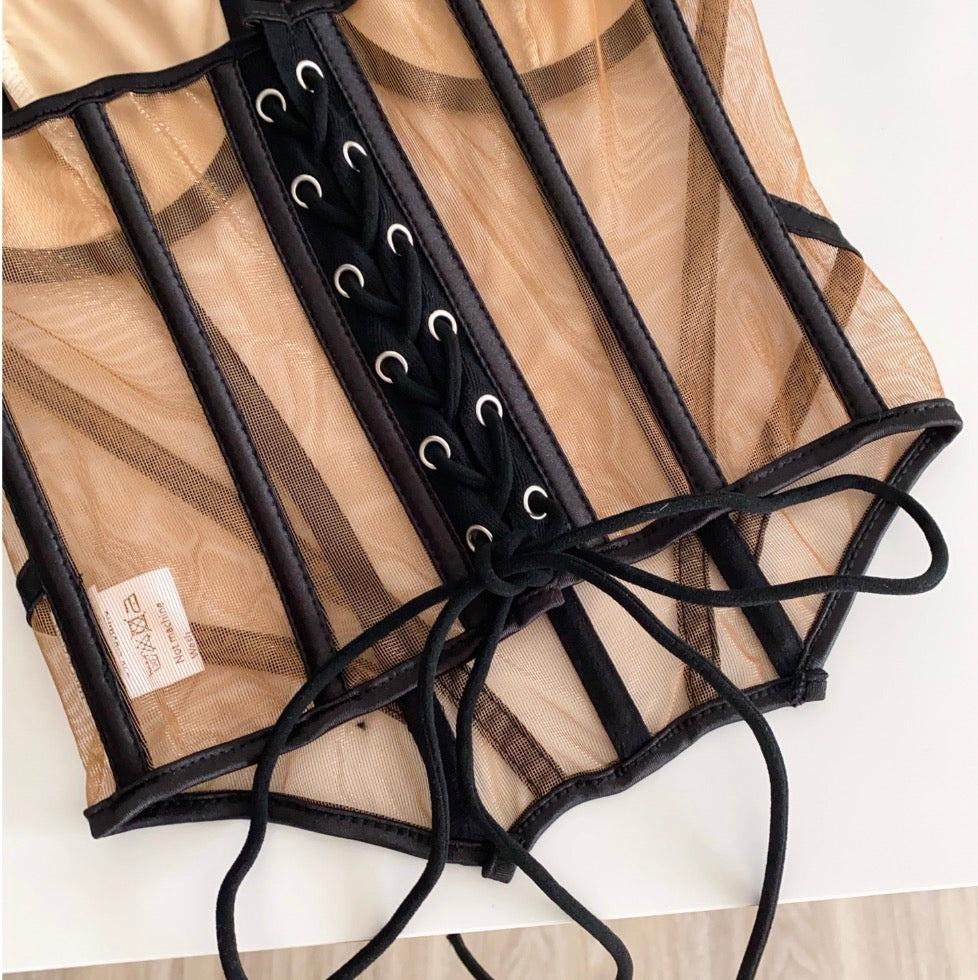 Color Blocking Patchwork Lace-up Camisole