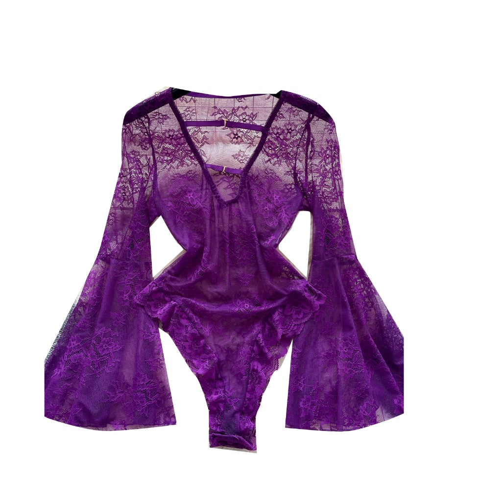 Sexy Flared Sleeve Lace Jumpsuit