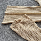 U-neck Knitwear & Trousers Hollowed 2Pcs