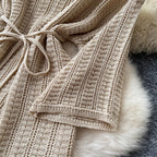 U-neck Knitwear & Trousers Hollowed 2Pcs
