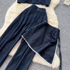 Vintage Denim Shirt & Skirt & Jeans 3Pcs