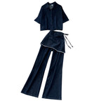 Vintage Denim Shirt & Skirt & Jeans 3Pcs