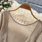 Niche Low-cut Hollowed Knit Dress