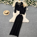 Crochet Cardigan & Vest & Trousers 3Pcs