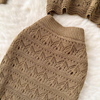 Crochet Cardigan & Vest & Trousers 3Pcs