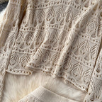 Crochet Knitwear & Half-body Skirt 2Pcs