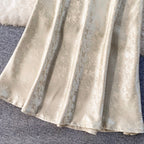 Courtly Lace-up Floral Fishtail Dress
