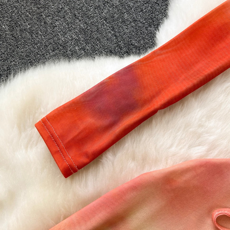 Tie-dye Print T-Shirt & Skirt 2Pcs