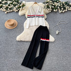 V-neck Cardigan & Trousers Knit 2Pcs