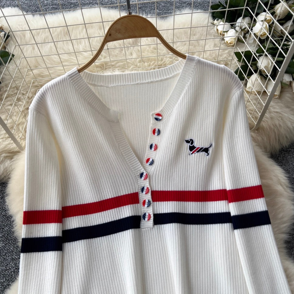 V-neck Cardigan & Trousers Knit 2Pcs