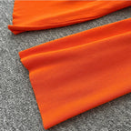 Color-blocking Cardigan & Trousers Knitted 2Pcs