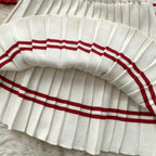 Vintage Cardigan & Pleated Skirt 2Pcs