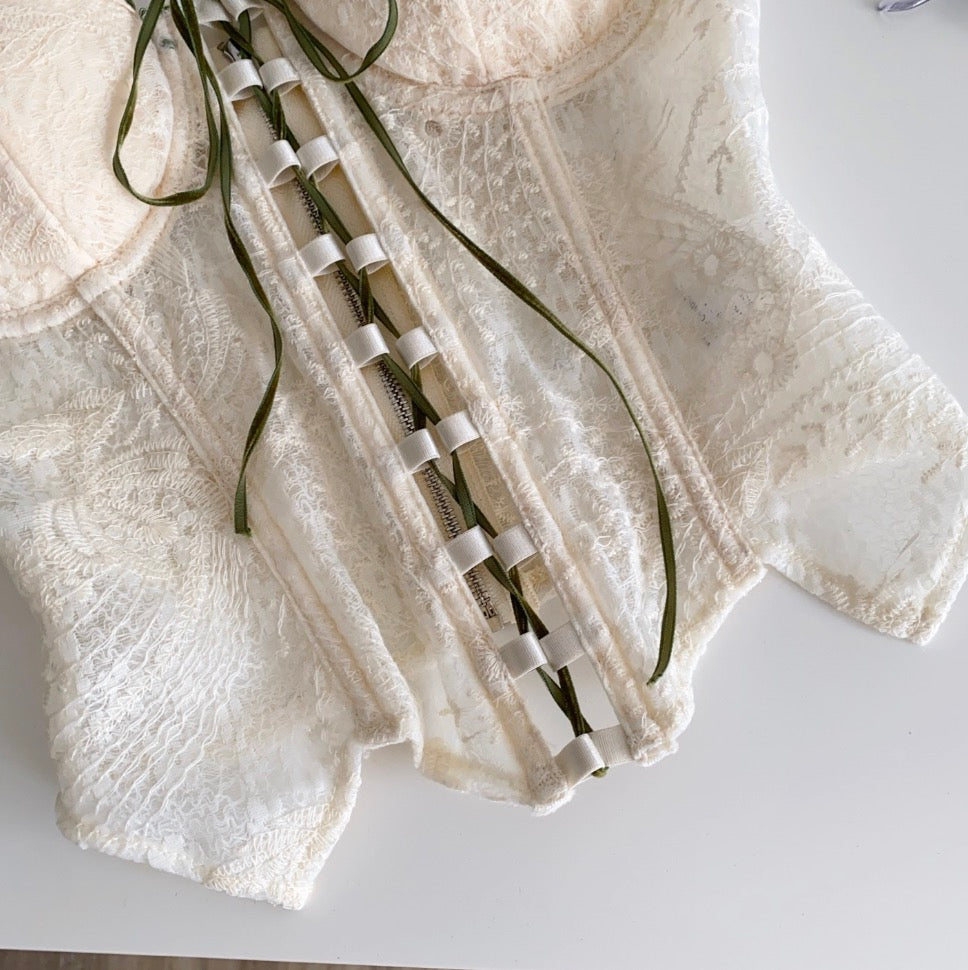 Chic Lace-up Fishbone Camisole