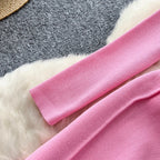 Niche Solid Color Split Knit Dress