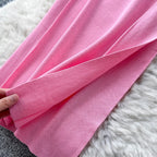 Niche Solid Color Split Knit Dress