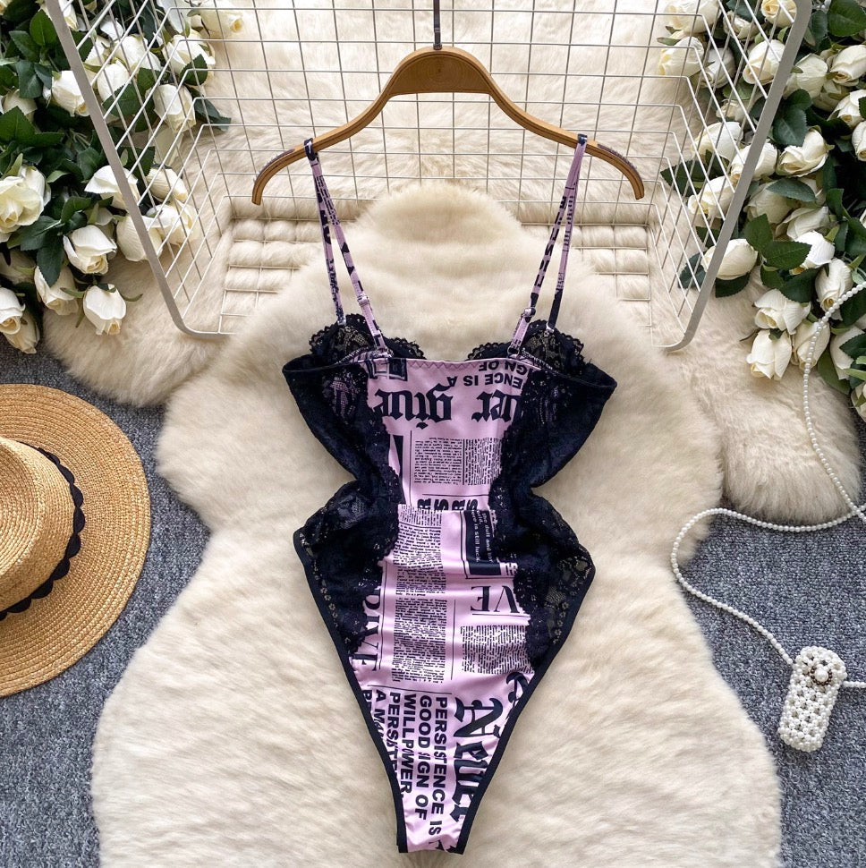 Letter Print Hottie Slip Jumpsuit