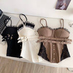 Vintage Lace-trim Buckled Camisole
