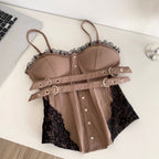 Vintage Lace-trim Buckled Camisole